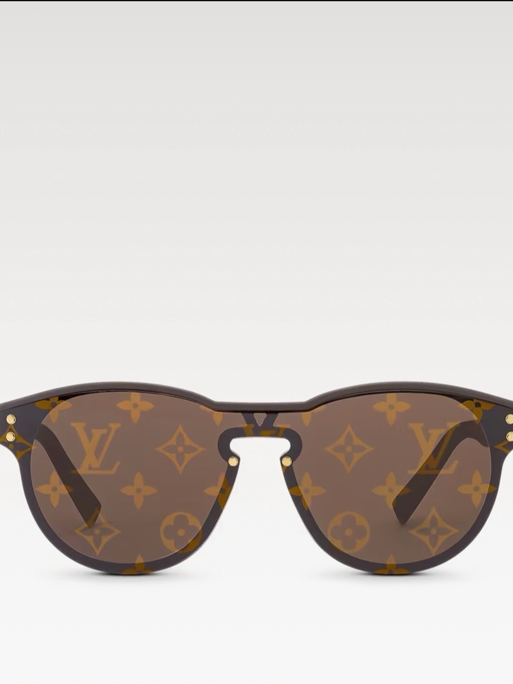 Louis Vuitton Monogram Brown Gradient Round Sunglasses with Gold Accents